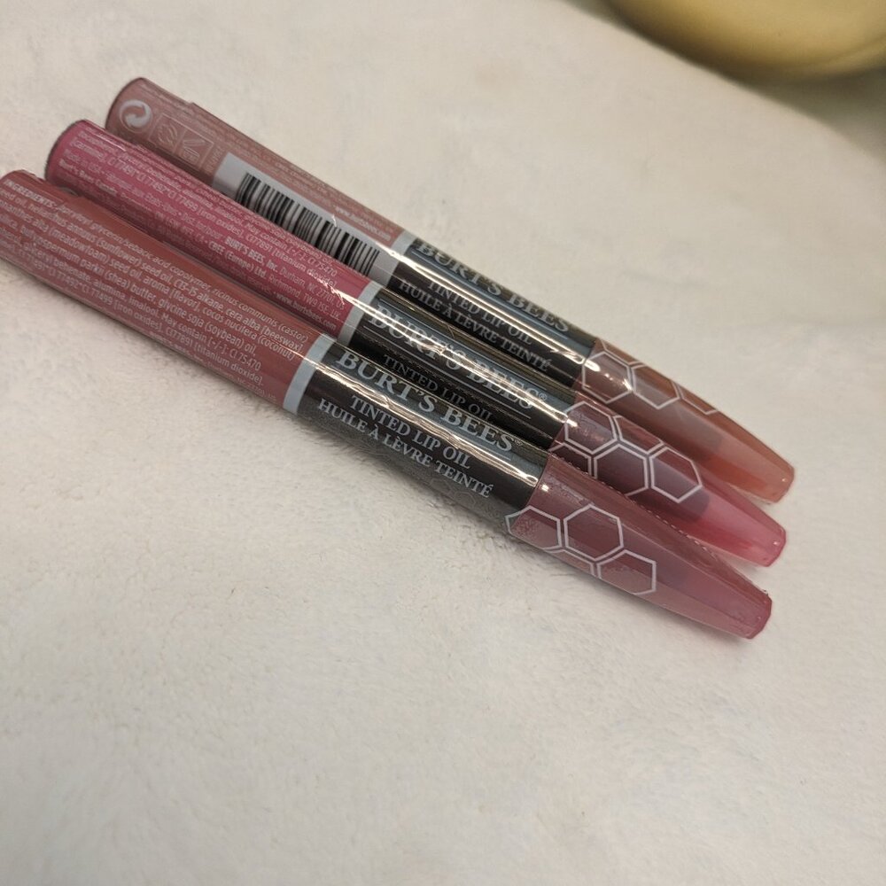 🌸 Burt's Bees Tinted Lip Oil Caramel Cloud, Whispering Orchid, Showering Sunset